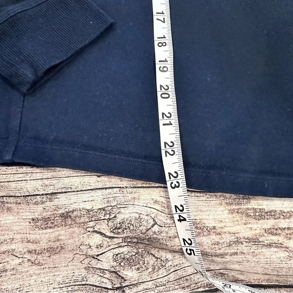 Perfectly Oversized Cropped Crew French Terry in Navy Size 8